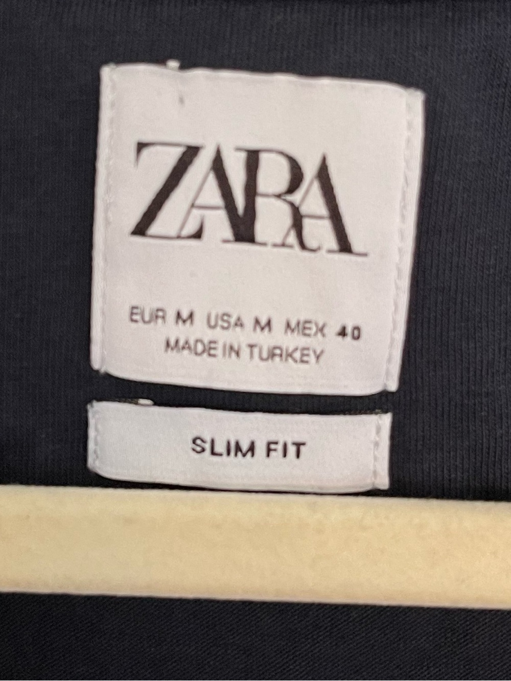 Zara Black V-Neck Slim Fit T-Shirt Men’s Medium Basic Cotton Tee - Picture 2 of 3
